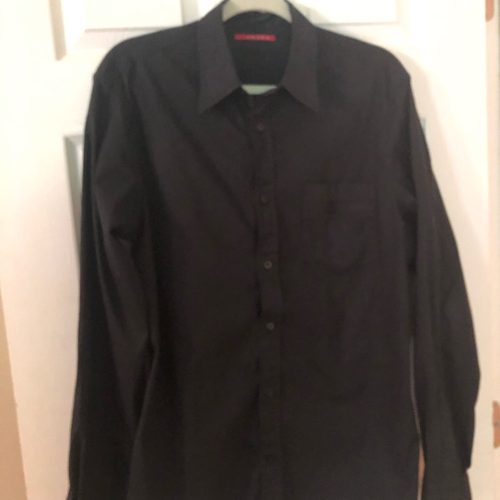 Prada men’s shirt; black; size 42; comfort stretch